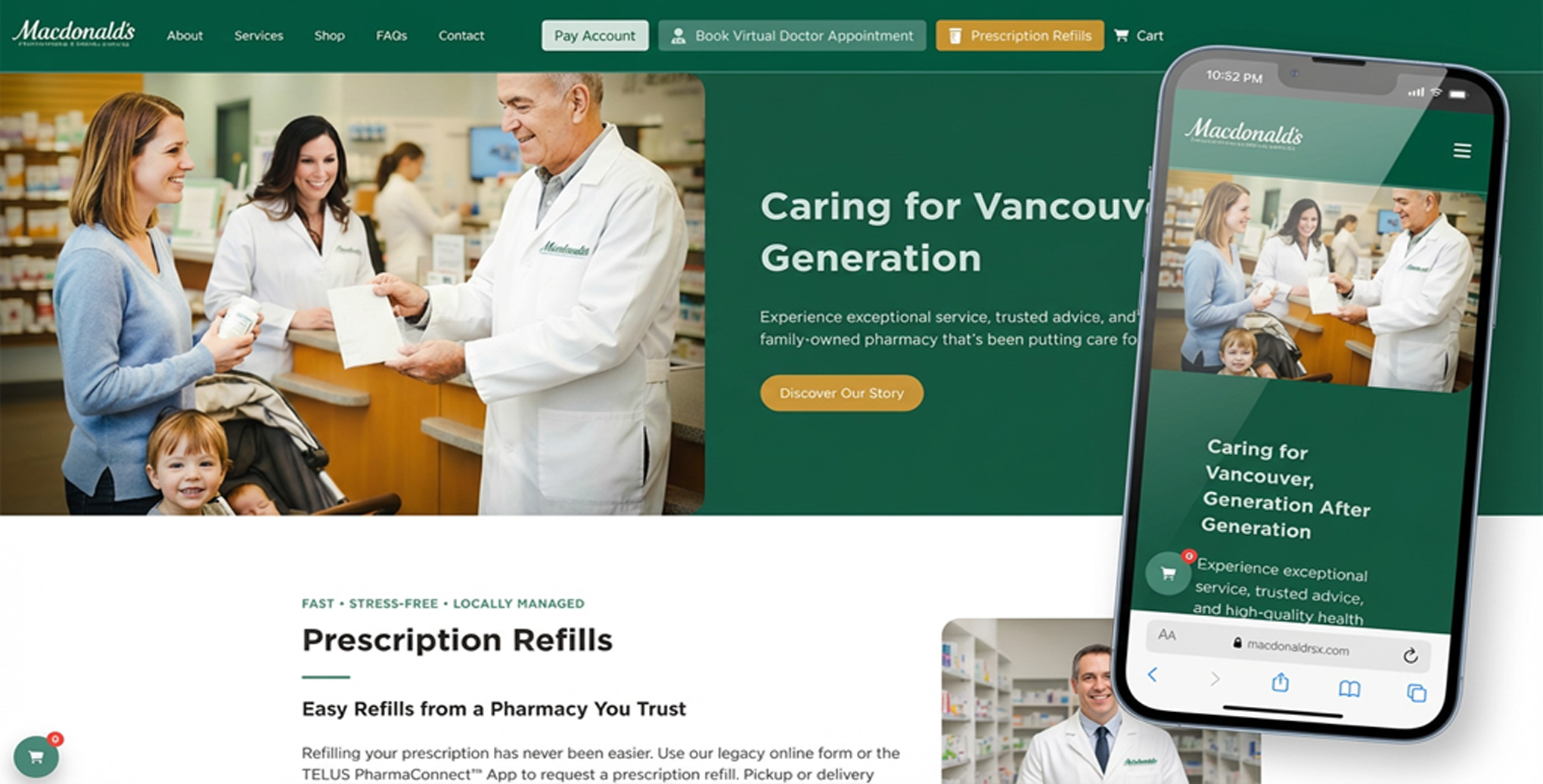 Pharmacy design showing top of page